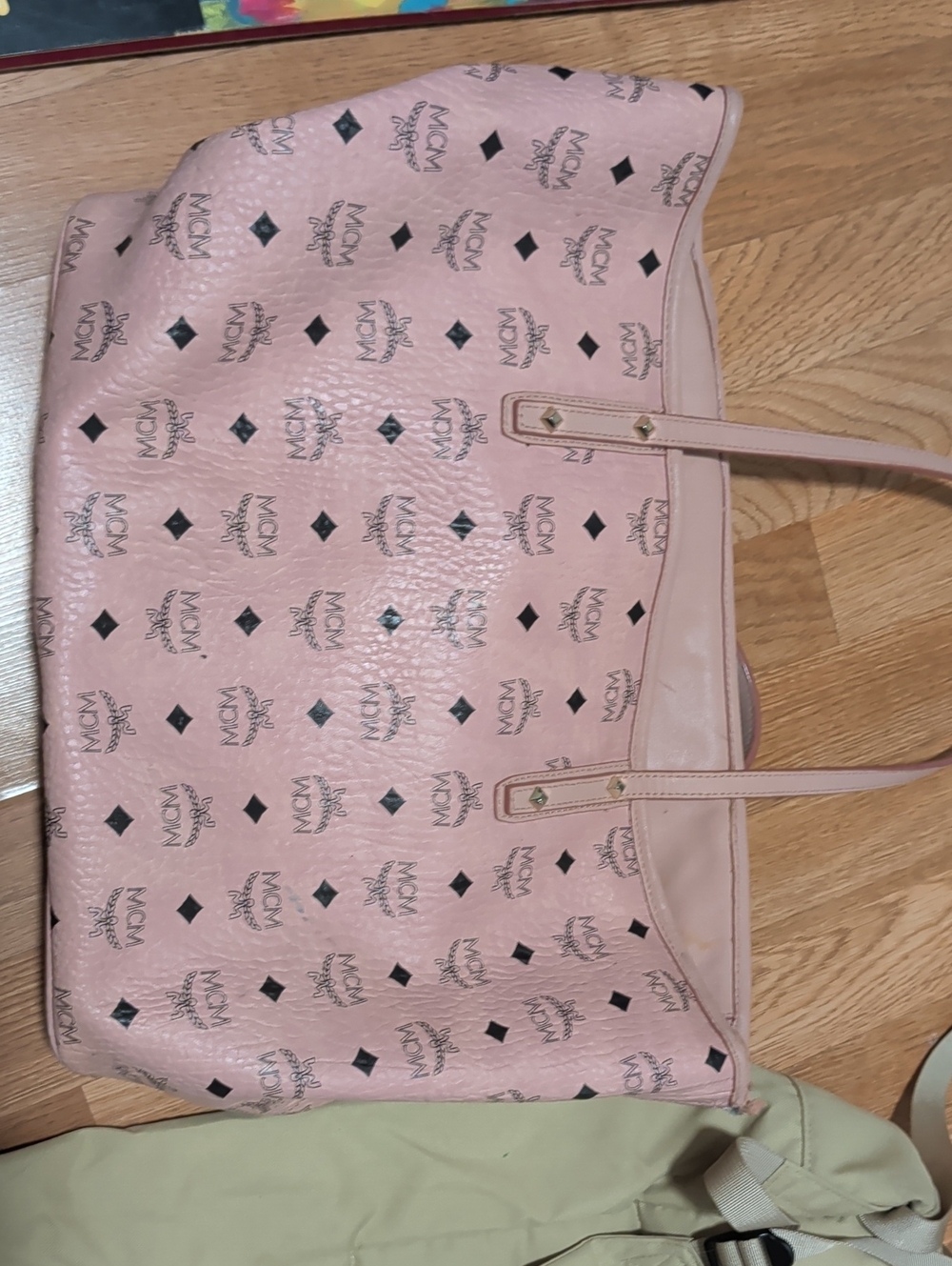 MCM Pink Logo-Print Tote